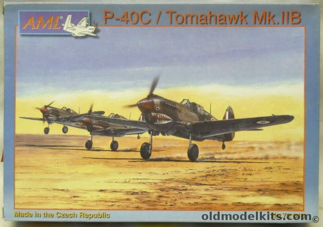 AML 1/72 TWO P-40C Tomahawk Mk.IIB - USAAF 6th AF Carribean Dec 1942 / RCAF 414 Sq England Oct 41 / 112 Sq Sidi Hanneish Nov 41 / RAAF Palestine August 41 Ft. Lt A. Rawlinson 5 Kills / USAAF / SAAF 5 Sq Egypt Capt. J. Human 1941 / Four More, 72 019 plastic model kit